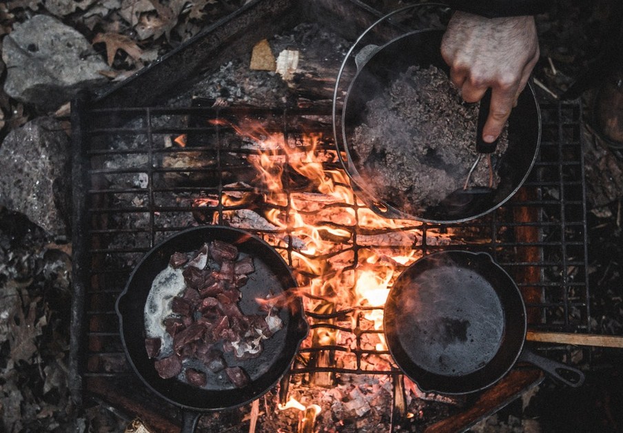 cocinando en el camping
